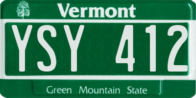VT license plate YSY412
