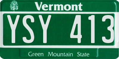 VT license plate YSY413