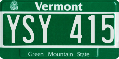 VT license plate YSY415