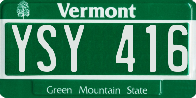 VT license plate YSY416