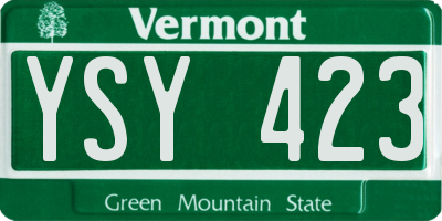 VT license plate YSY423