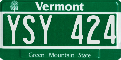 VT license plate YSY424