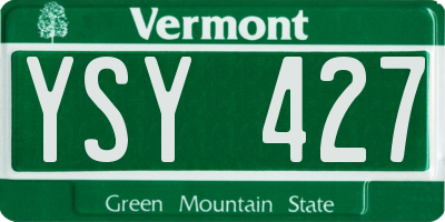 VT license plate YSY427