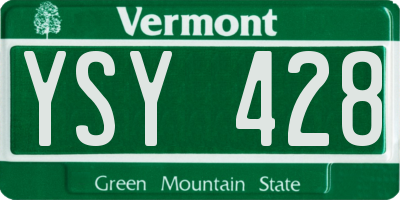 VT license plate YSY428
