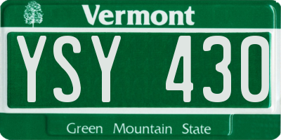 VT license plate YSY430