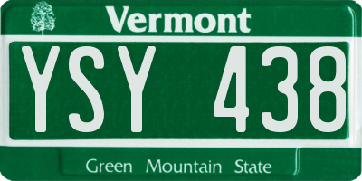VT license plate YSY438