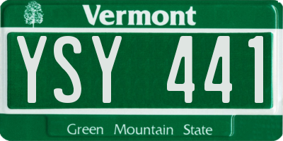 VT license plate YSY441