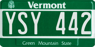 VT license plate YSY442
