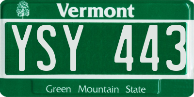 VT license plate YSY443