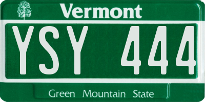 VT license plate YSY444