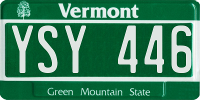 VT license plate YSY446