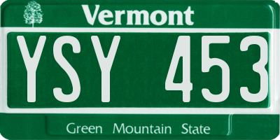VT license plate YSY453