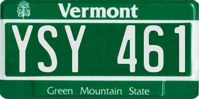 VT license plate YSY461