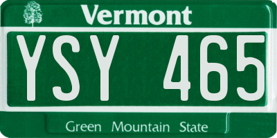 VT license plate YSY465