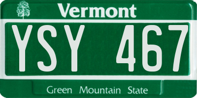 VT license plate YSY467