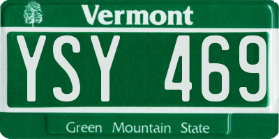 VT license plate YSY469