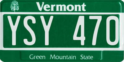 VT license plate YSY470