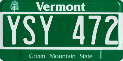 VT license plate YSY472