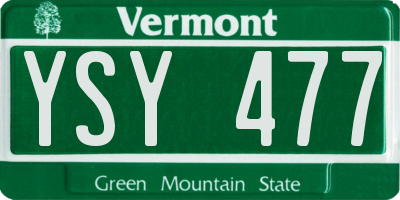 VT license plate YSY477