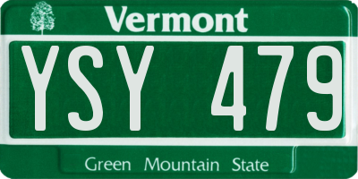 VT license plate YSY479