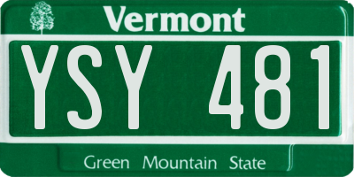 VT license plate YSY481