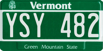 VT license plate YSY482