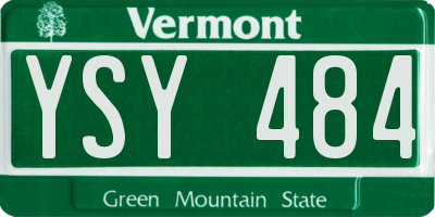 VT license plate YSY484