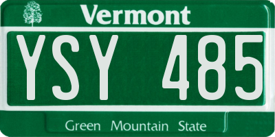 VT license plate YSY485