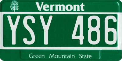 VT license plate YSY486