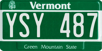 VT license plate YSY487