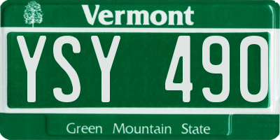 VT license plate YSY490