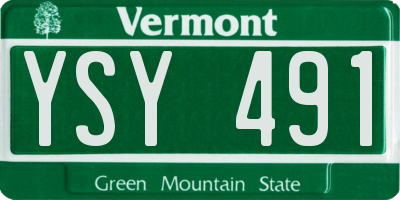 VT license plate YSY491