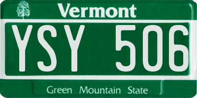 VT license plate YSY506