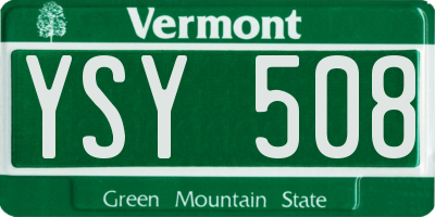 VT license plate YSY508
