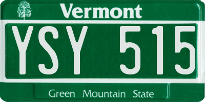 VT license plate YSY515