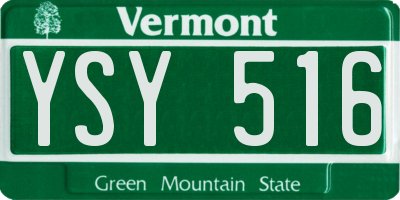 VT license plate YSY516