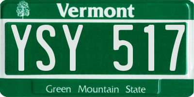 VT license plate YSY517