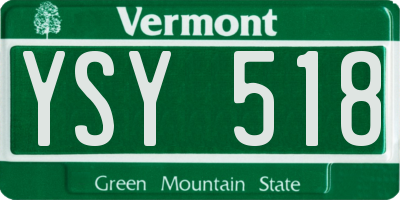 VT license plate YSY518