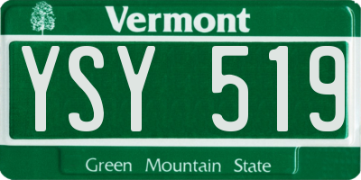 VT license plate YSY519