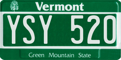 VT license plate YSY520