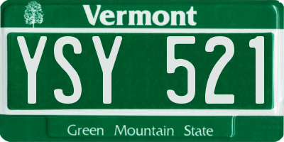 VT license plate YSY521