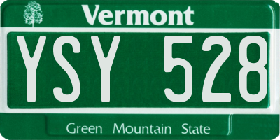 VT license plate YSY528
