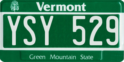 VT license plate YSY529