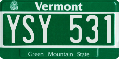 VT license plate YSY531