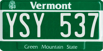 VT license plate YSY537