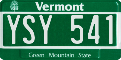 VT license plate YSY541