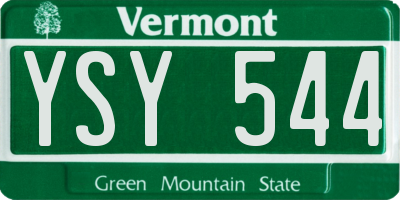 VT license plate YSY544