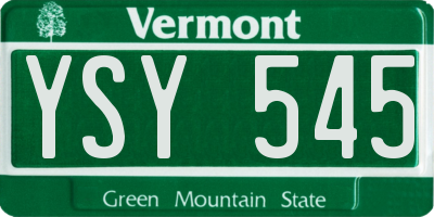 VT license plate YSY545