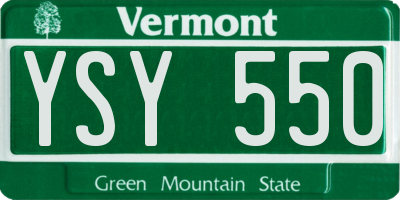 VT license plate YSY550