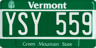 VT license plate YSY559